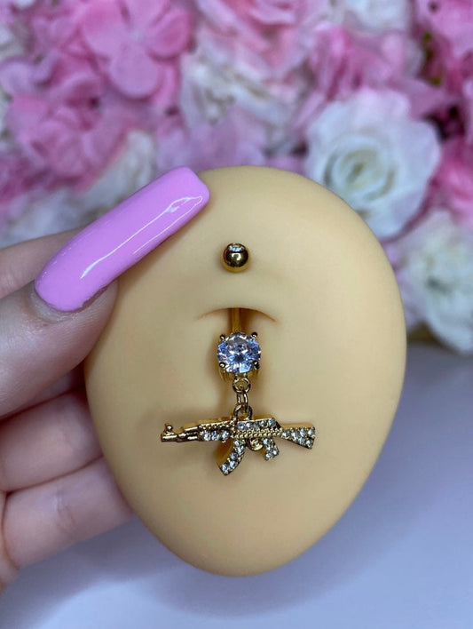 Gold Pretty AK Belly Ring